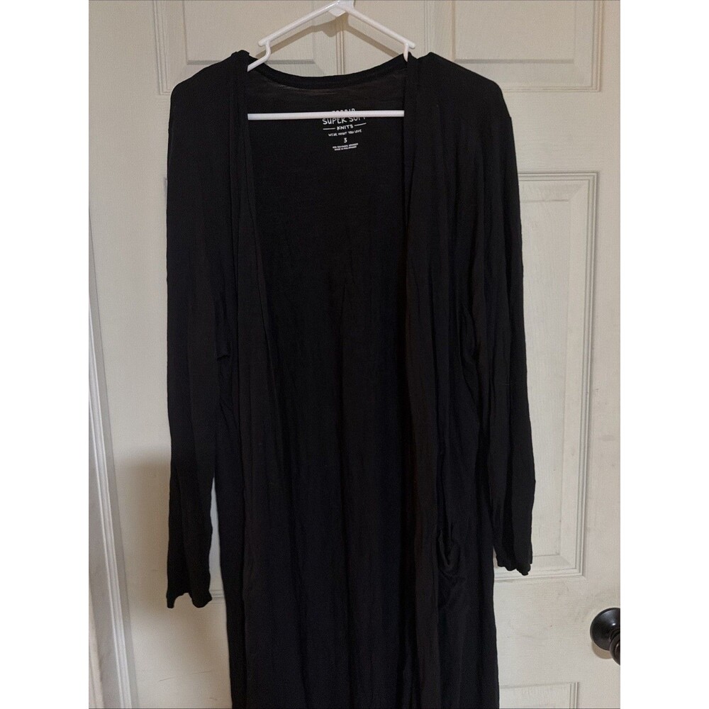 Torrid Super Soft Knit open front long cardigan dark Black size 3,